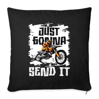 Just Gonna Send It American Flag Motocross - Sofakissenbezug 45 x 45 cm - Schwarz - Vorne