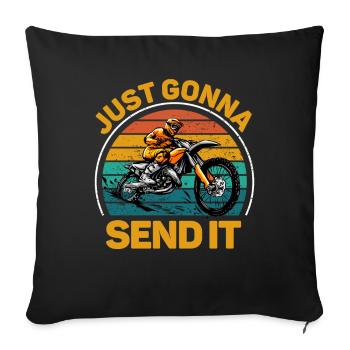 Just Gonna Send It American Flag Motocross - Sofakissenbezug 45 x 45 cm - Schwarz - Vorne