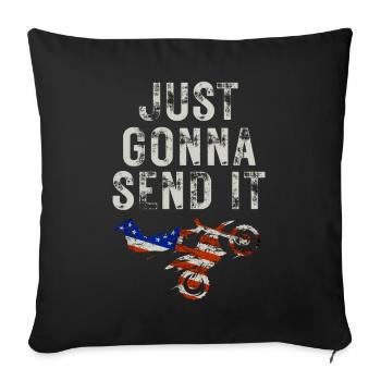 Just Gonna Send It American Flag Motocross - Sofakissenbezug 45 x 45 cm - Schwarz - Vorne