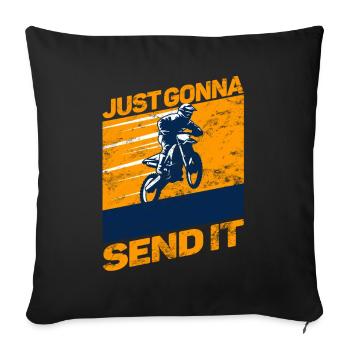 Just Gonna Send It American Flag Motocross - Sofakissenbezug 45 x 45 cm - Schwarz - Vorne