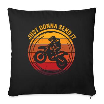 Just Gonna Send It American Flag Motocross - Sofakissenbezug 45 x 45 cm - Schwarz - Vorne