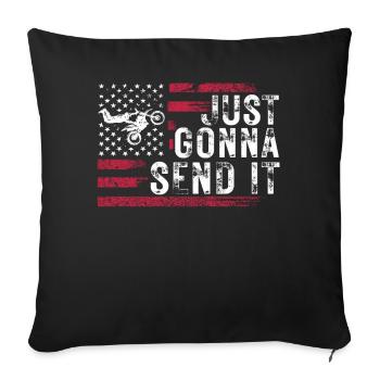 Just Gonna Send It American Flag Motocross - Sofakissenbezug 45 x 45 cm - Schwarz - Vorne