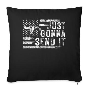 Just Gonna Send It American Flag Motocross - Sofakissenbezug 45 x 45 cm - Schwarz - Vorne