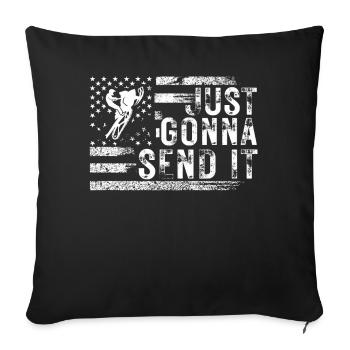 Just Gonna Send It American Flag Motocross - Sofakissenbezug 45 x 45 cm - Schwarz - Vorne