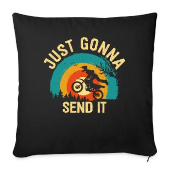 Just Gonna Send It American Flag Motocross - Sofakissenbezug 45 x 45 cm - Schwarz - Vorne