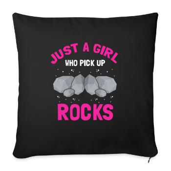 Recherche sur les roches et conception de roches à quartz - Housse de coussin décorative 45 x 45 cm - noir - Devant