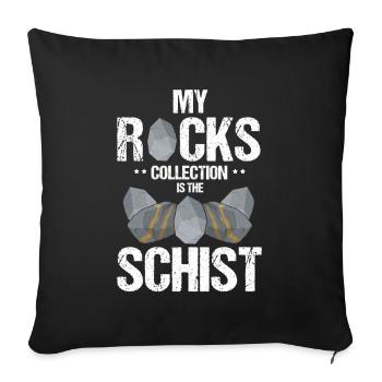 Recherche sur les roches et conception de roches à quartz - Housse de coussin décorative 45 x 45 cm - noir - Devant
