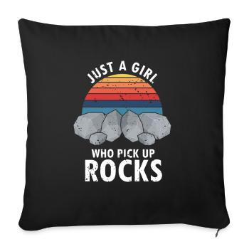 Collectionneur de pierres précieuses et recherche sur les pierres précieuses - Housse de coussin décorative 45 x 45 cm - noir - Devant