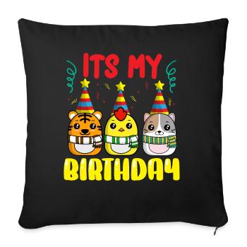 Not allowed in Nice Class 9,16; UK, EM, US - Sofa pillowcase 17,3'' x 17,3'' (45 x 45 cm) - black - Front