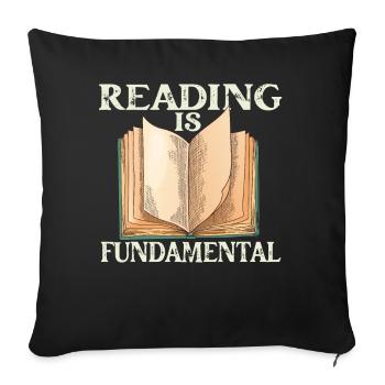 Reading Is Fundamental - Sofa pillowcase 17,3'' x 17,3'' (45 x 45 cm) - black - Front