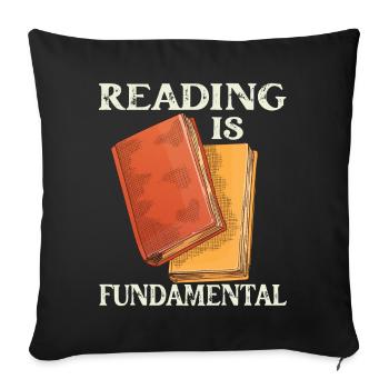 Reading Is Fundamental - Sofa pillowcase 17,3'' x 17,3'' (45 x 45 cm) - black - Front