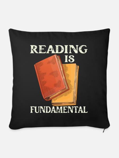 Reading Is Fundamental - Sofakissenbezug 45 x 45 cm - Schwarz