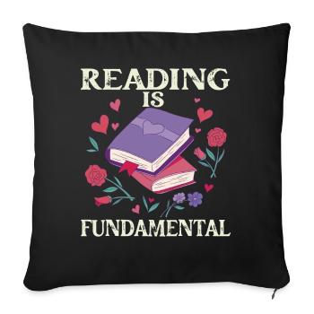 Reading Is Fundamental - Sofa pillowcase 17,3'' x 17,3'' (45 x 45 cm) - black - Front