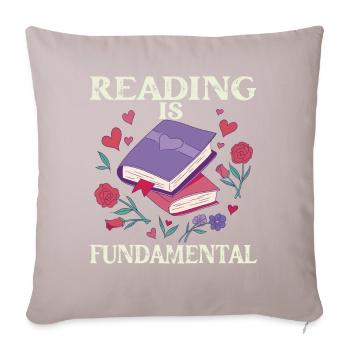 Reading Is Fundamental - Sofa pillowcase 17,3'' x 17,3'' (45 x 45 cm) - light taupe - Front