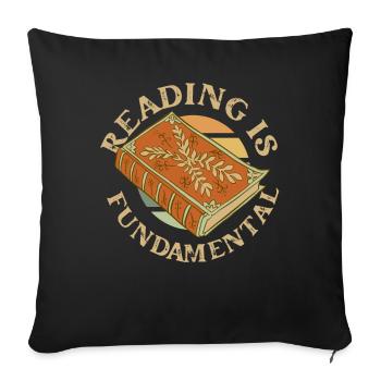 Reading Is Fundamental - Sofa pillowcase 17,3'' x 17,3'' (45 x 45 cm) - black - Front