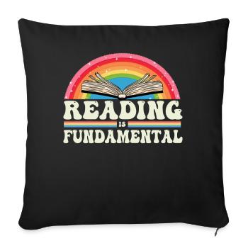 Reading Is Fundamental - Sofa pillowcase 17,3'' x 17,3'' (45 x 45 cm) - black - Front