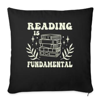 Reading Is Fundamental - Sofa pillowcase 17,3'' x 17,3'' (45 x 45 cm) - black - Front