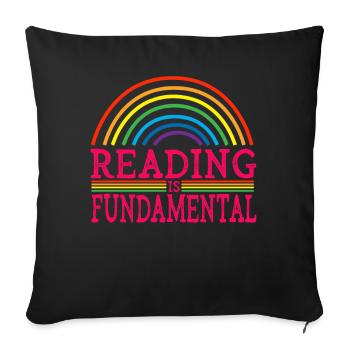 Reading Is Fundamental - Sofa pillowcase 17,3'' x 17,3'' (45 x 45 cm) - black - Front