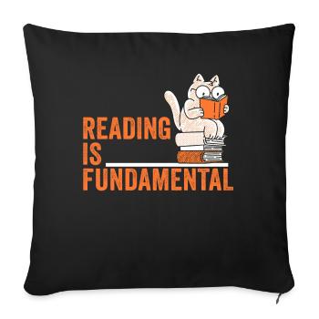 Reading Is Fundamental - Sofa pillowcase 17,3'' x 17,3'' (45 x 45 cm) - black - Front