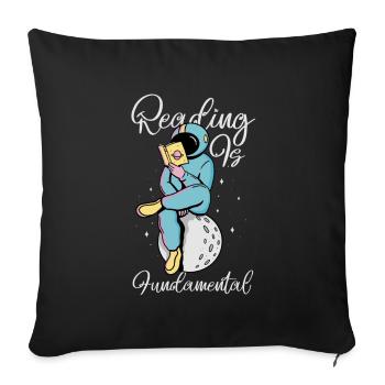 Reading Is Fundamental - Sofa pillowcase 17,3'' x 17,3'' (45 x 45 cm) - black - Front