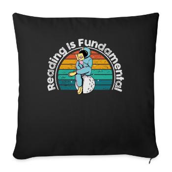 Reading Is Fundamental - Sofa pillowcase 17,3'' x 17,3'' (45 x 45 cm) - black - Front