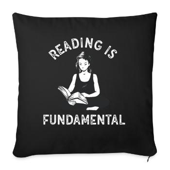 Reading Is Fundamental - Sofa pillowcase 17,3'' x 17,3'' (45 x 45 cm) - black - Front