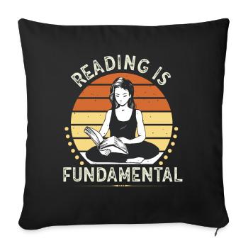 Reading Is Fundamental - Sofa pillowcase 17,3'' x 17,3'' (45 x 45 cm) - black - Front