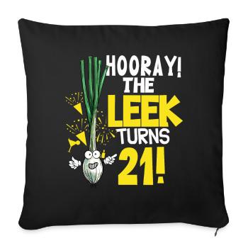 21ème jour BHooray Le poireau a 21 ans - Housse de coussin décorative 45 x 45 cm - noir - Devant