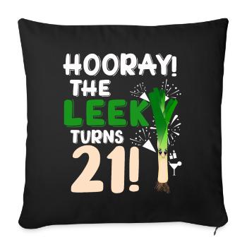 21ème jour BHooray Le poireau a 21 ans - Housse de coussin décorative 45 x 45 cm - noir - Devant