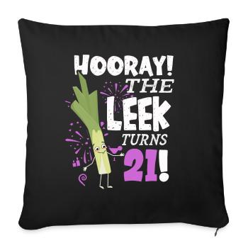 21ème jour BHooray Le poireau a 21 ans - Housse de coussin décorative 45 x 45 cm - noir - Devant