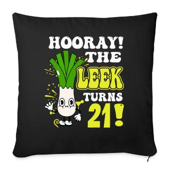 21ème jour BHooray Le poireau a 21 ans - Housse de coussin décorative 45 x 45 cm - noir - Devant