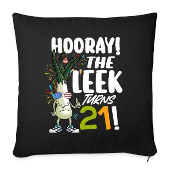 21ème jour BHooray Le poireau a 21 ans - Housse de coussin décorative 45 x 45 cm - noir - Devant