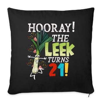 21ème jour BHooray Le poireau a 21 ans - Housse de coussin décorative 45 x 45 cm - noir - Devant