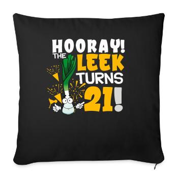 21ème jour BHooray Le poireau a 21 ans - Housse de coussin décorative 45 x 45 cm - noir - Devant
