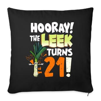 21ème jour BHooray Le poireau a 21 ans - Housse de coussin décorative 45 x 45 cm - noir - Devant