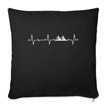Rowing Heartbeat Rowing Rowing Boat - Sofa pillowcase 17,3'' x 17,3'' (45 x 45 cm) - black - Front