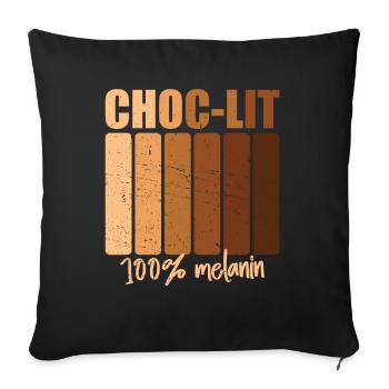 Choc-lit Melanin Melanated Unapologetic Juneteenth - Housse de coussin décorative 45 x 45 cm - noir - Devant