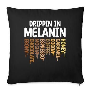 Drippin In Melanin Honey Caramel Cocoa Coffee - Sofa pillowcase 17,3'' x 17,3'' (45 x 45 cm) - black - Front