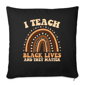 J’enseigne la vie des Noirs et ils - Housse de coussin décorative 45 x 45 cm - noir - Devant