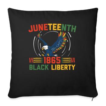 Juneteenth 1865 Black Liberty Melanated - Housse de coussin décorative 45 x 45 cm - noir - Devant