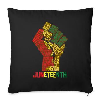 Juneteenth Texas Liberty Peace Celebration - Housse de coussin décorative 45 x 45 cm - noir - Devant