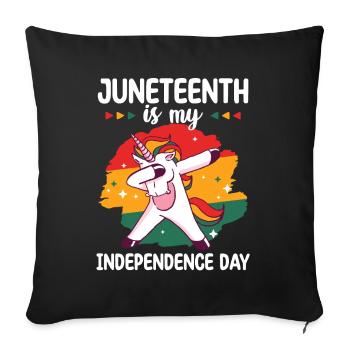 Juneteenth is my independence day unicorn - Sofa pillowcase 17,3'' x 17,3'' (45 x 45 cm) - black - Front