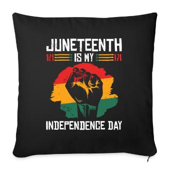Juneteenth is my Independence Day Faust of - Sofa pillowcase 17,3'' x 17,3'' (45 x 45 cm) - black - Front