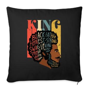 King Proud Melanated Dad Black Father’s Day - Housse de coussin décorative 45 x 45 cm - noir - Devant