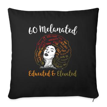 60 light-skinned - Sofa pillowcase 17,3'' x 17,3'' (45 x 45 cm) - black - Front
