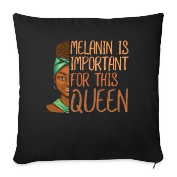 Melanin is important for the Juneteenth, the day - Sofa pillowcase 17,3'' x 17,3'' (45 x 45 cm) - black - Front