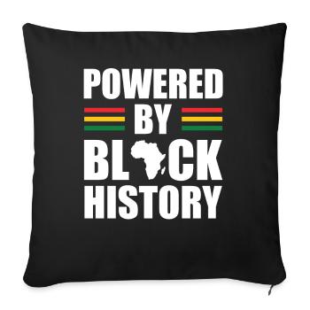 Powered By Black History Independence Day - Sofa pillowcase 17,3'' x 17,3'' (45 x 45 cm) - black - Front