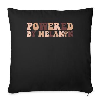 Powered By Melanin Proud Melanated Black - Sofa pillowcase 17,3'' x 17,3'' (45 x 45 cm) - black - Front