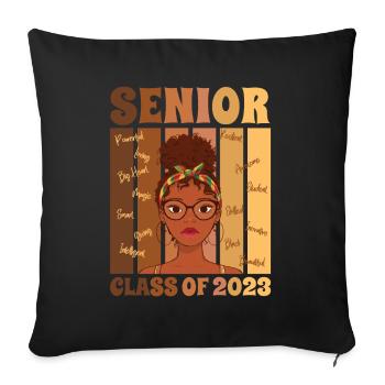 Senior Class Of 2023 Back To School Graduation - Sofakissenbezug 45 x 45 cm - Schwarz - Vorne