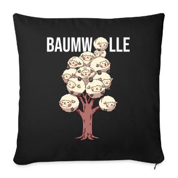 Baumwolle Cotton Tree Animals Fluffy Sheep Earth - Sofakissenbezug 45 x 45 cm - Schwarz - Vorne